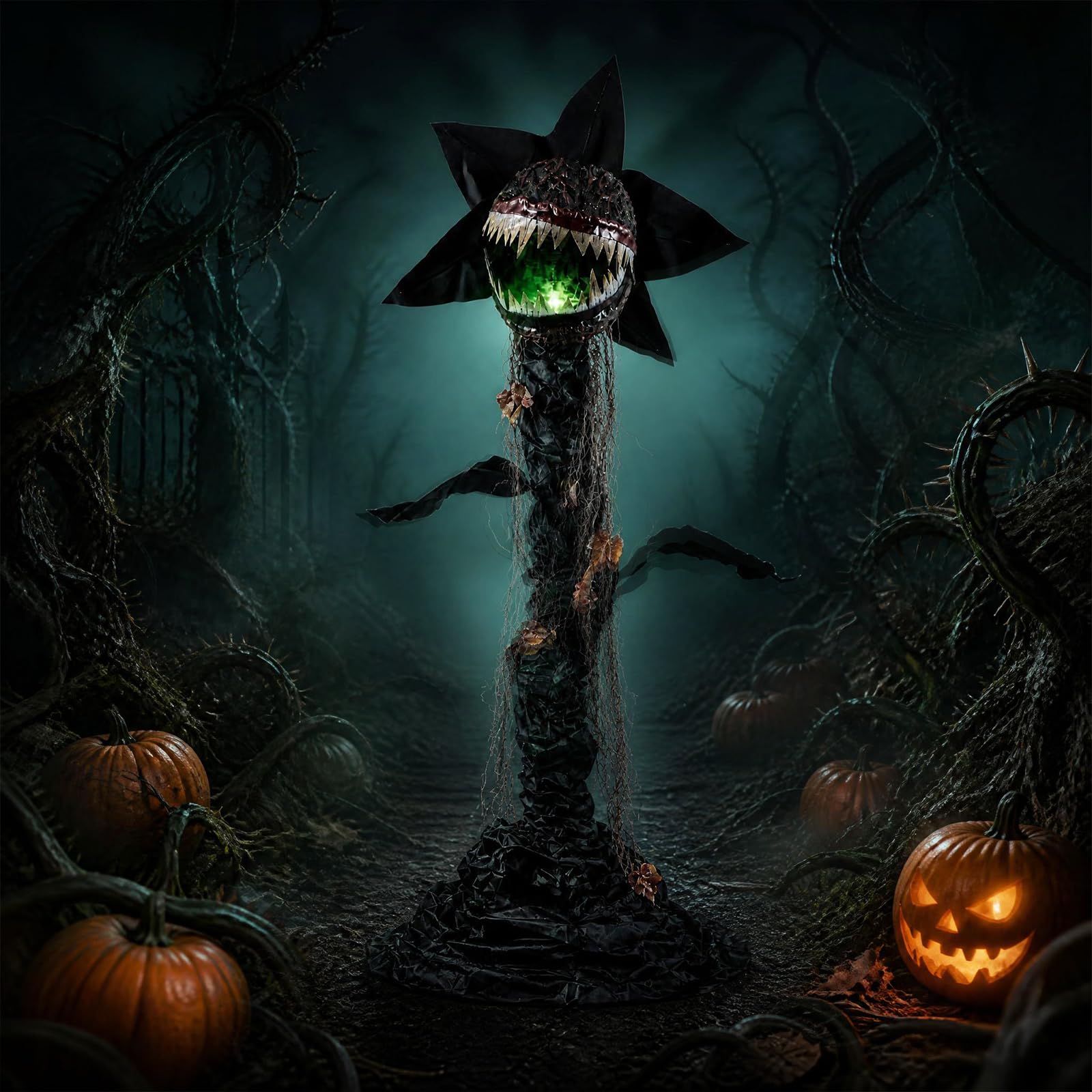 Tangkula 6.2 FT Halloween Animated Standing Horror Piranha Plant Decoration